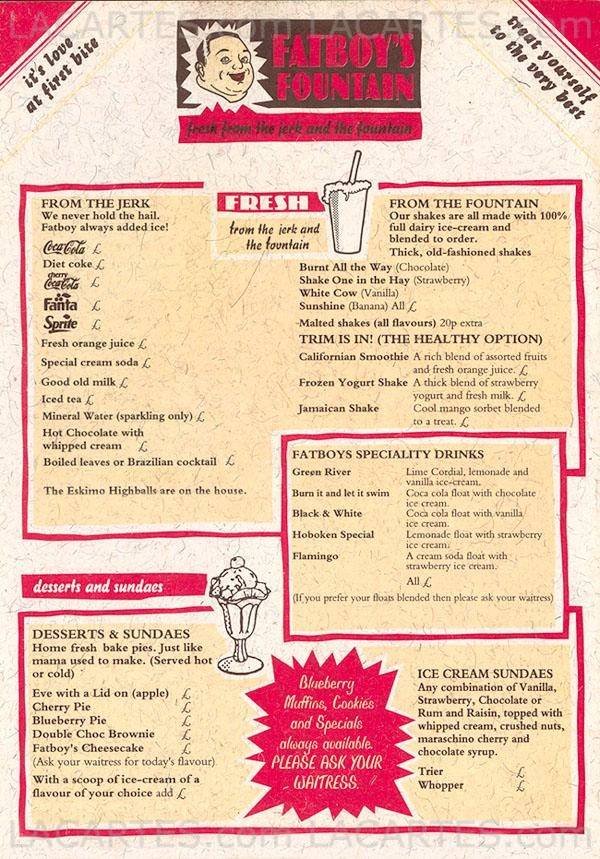  Pricelists of Fatboy's Diner Trinity Buoy Wharf, 64 Orchard Place - Photo 1 of 2