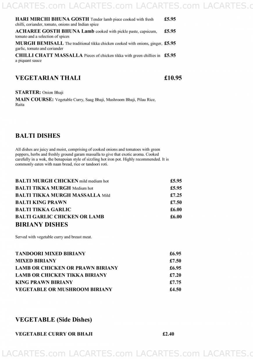  Pricelists of Saqui Tandoori Restaurant 97 Banstead Road - Photo 3 of 5