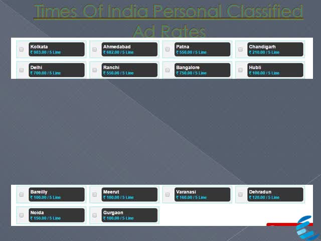 Times of India classifieds Ad rates . Book Times of India Advertisement Online.