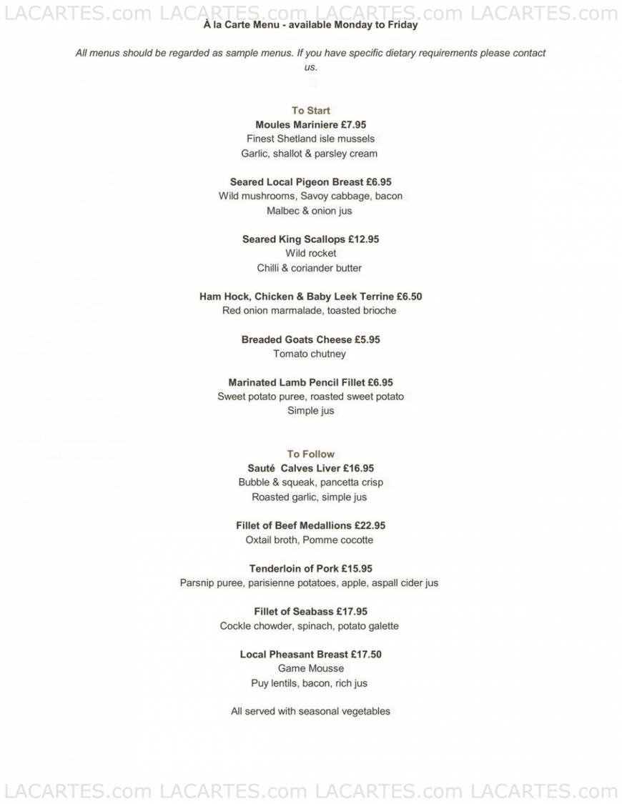  Pricelists of Mason's Restaurant in Brentwood 155 - 157 Ingrave Road    - Photo 14 of 17