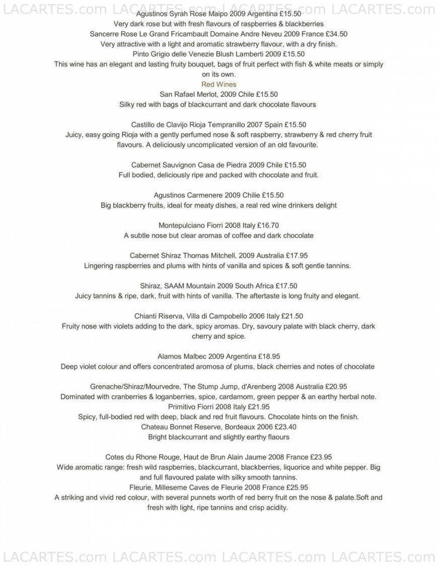  Pricelists of Mason's Restaurant in Brentwood 155 - 157 Ingrave Road    - Photo 4 of 17