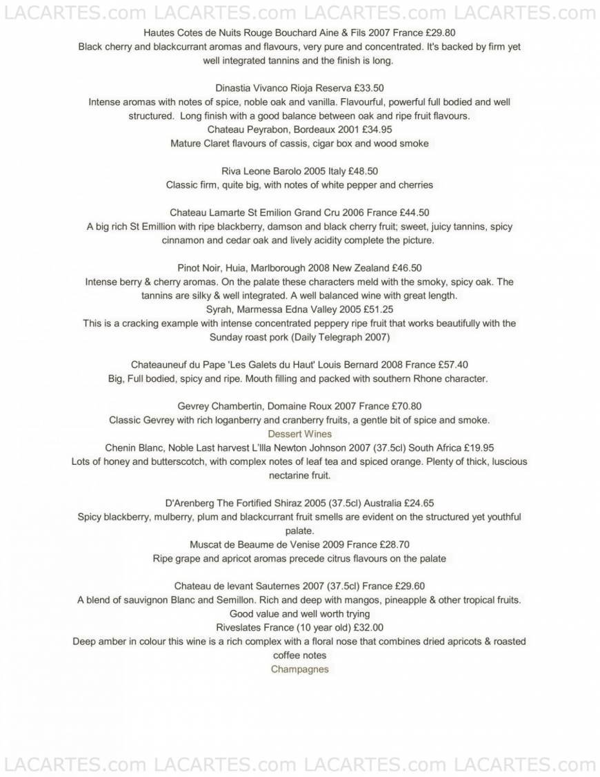  Pricelists of Mason's Restaurant in Brentwood 155 - 157 Ingrave Road    - Photo 3 of 17