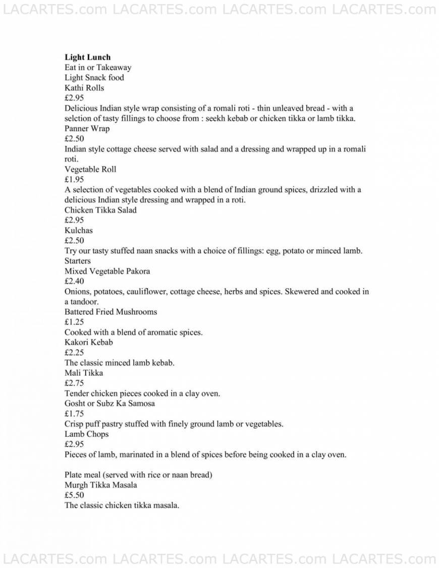  Pricelists of Thali:Thali 33 Chertsey Rd  - Photo 11 of 20