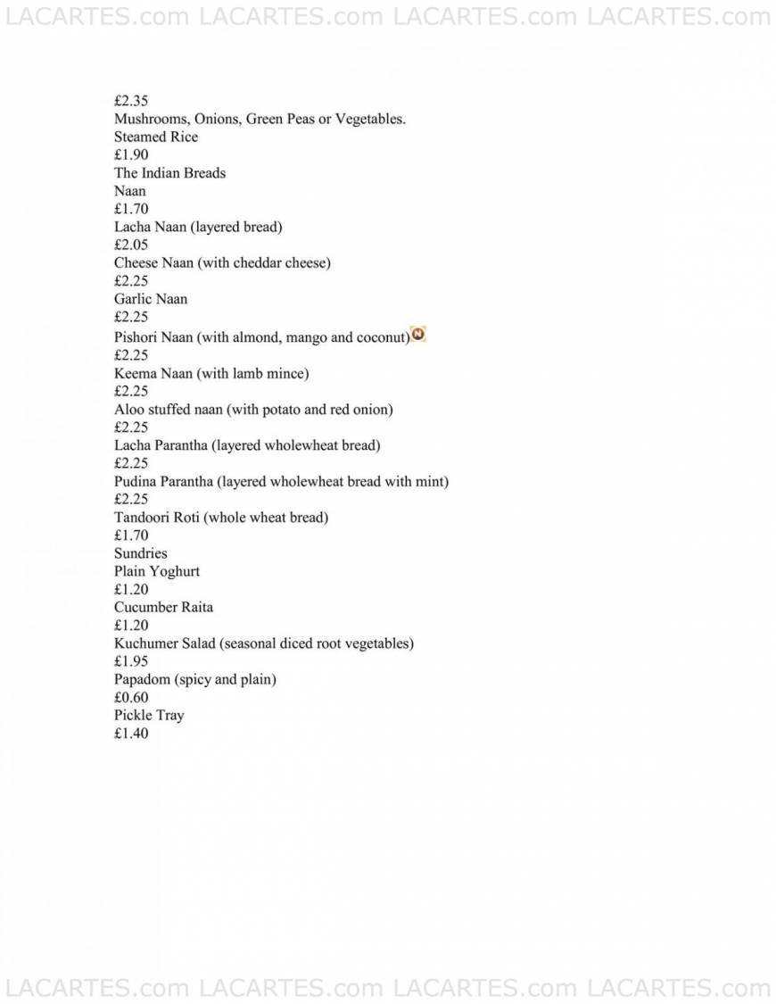  Pricelists of Thali:Thali 33 Chertsey Rd  - Photo 3 of 20