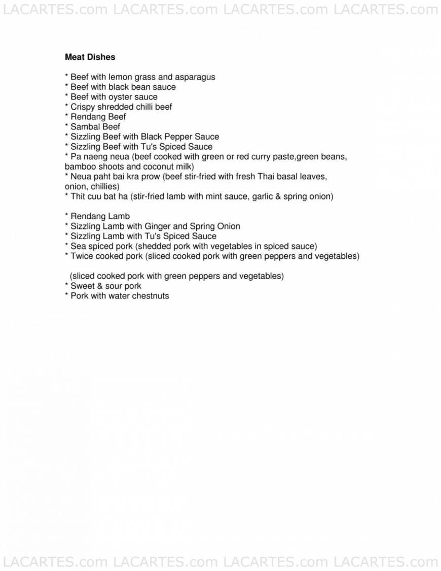  Pricelists of Tuu Restaurant 1 St. Johns Rd St Johns - Photo 14 of 27