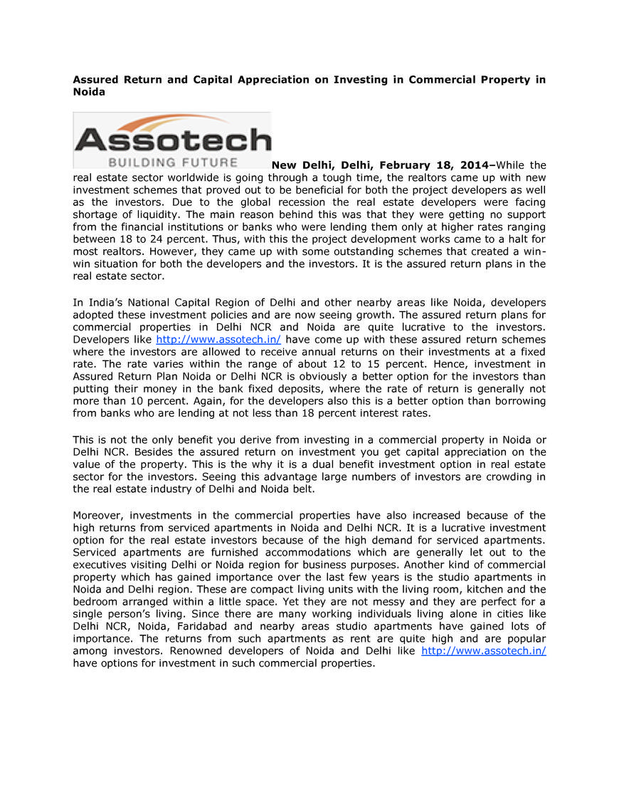  Pricelists of Assotech Realty Pvt Ltd 46 Janpath - Photo 1 of 2