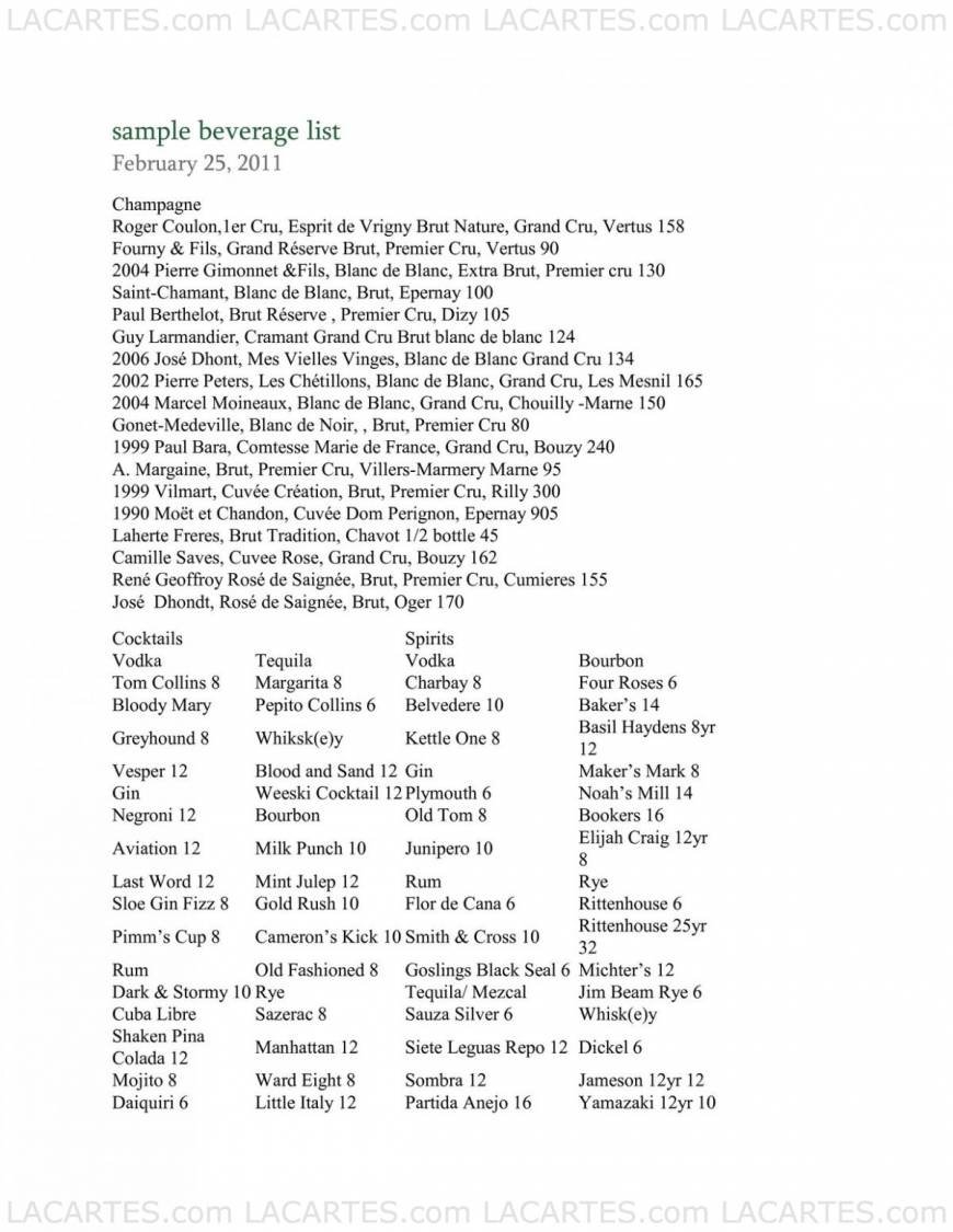  Pricelists of Son of a Gun 8370 W. 3rd street - Photo 2 of 3