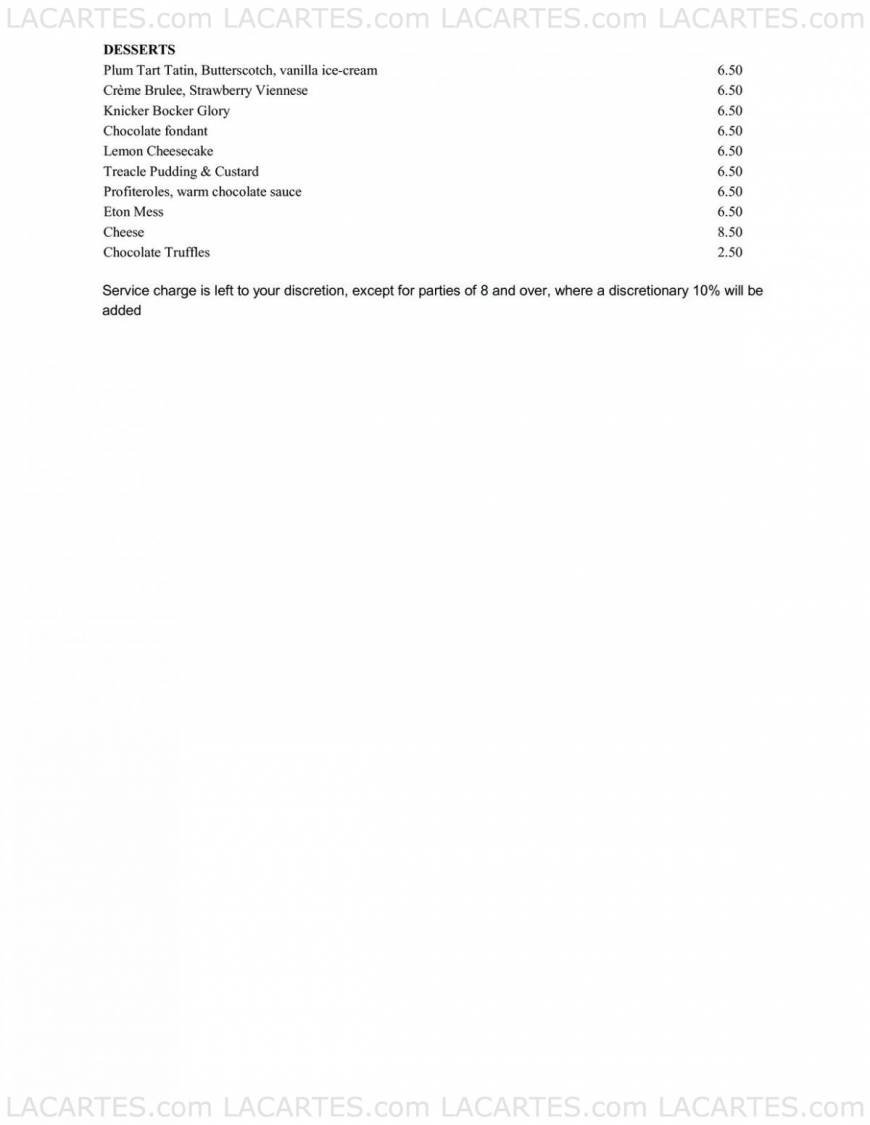  Pricelists of Alec's Restaurant Bar & Grill Navestock Side  - Photo 4 of 5