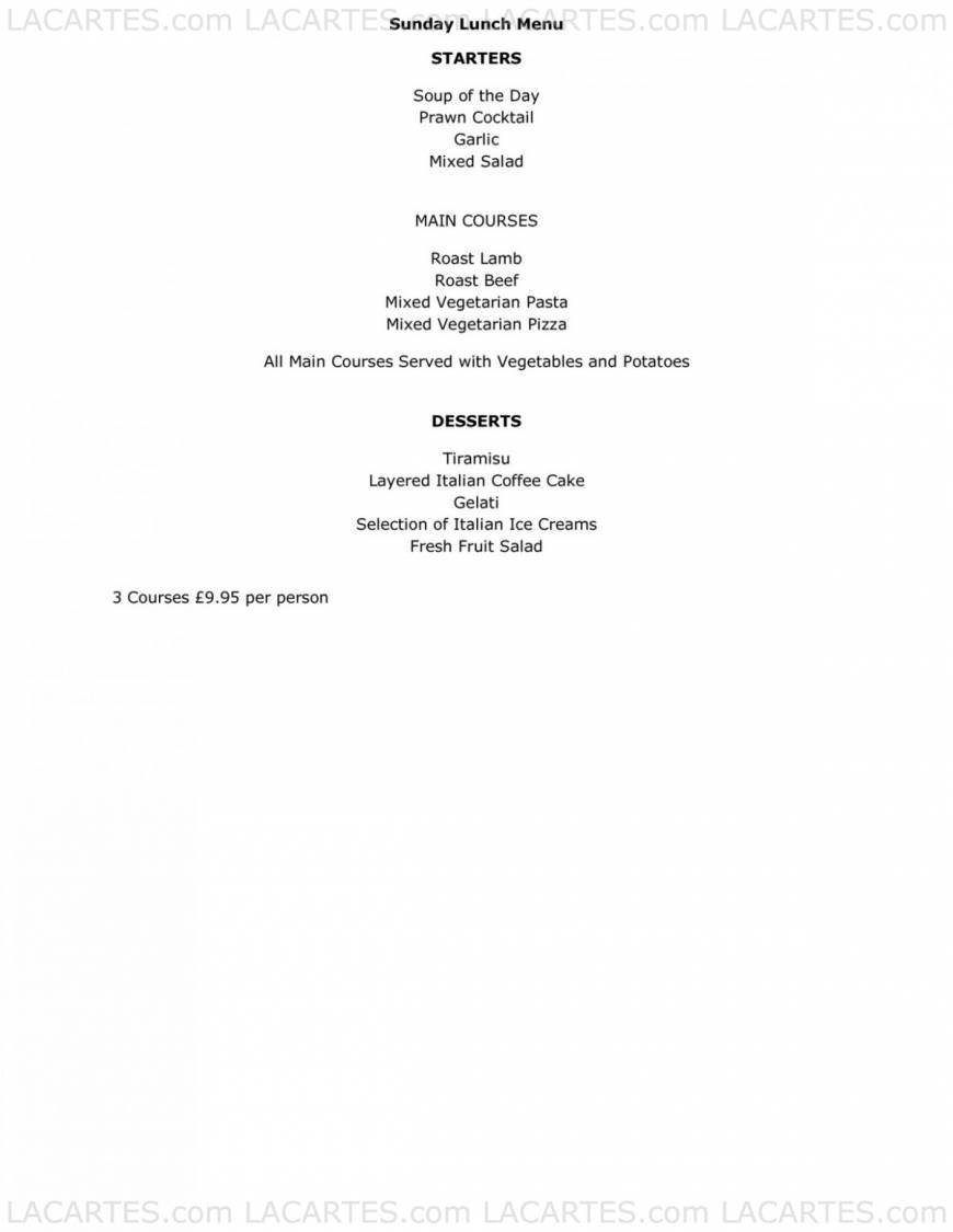  Pricelists of Tarantino Brentwood 60 Crown Street  - Photo 7 of 7