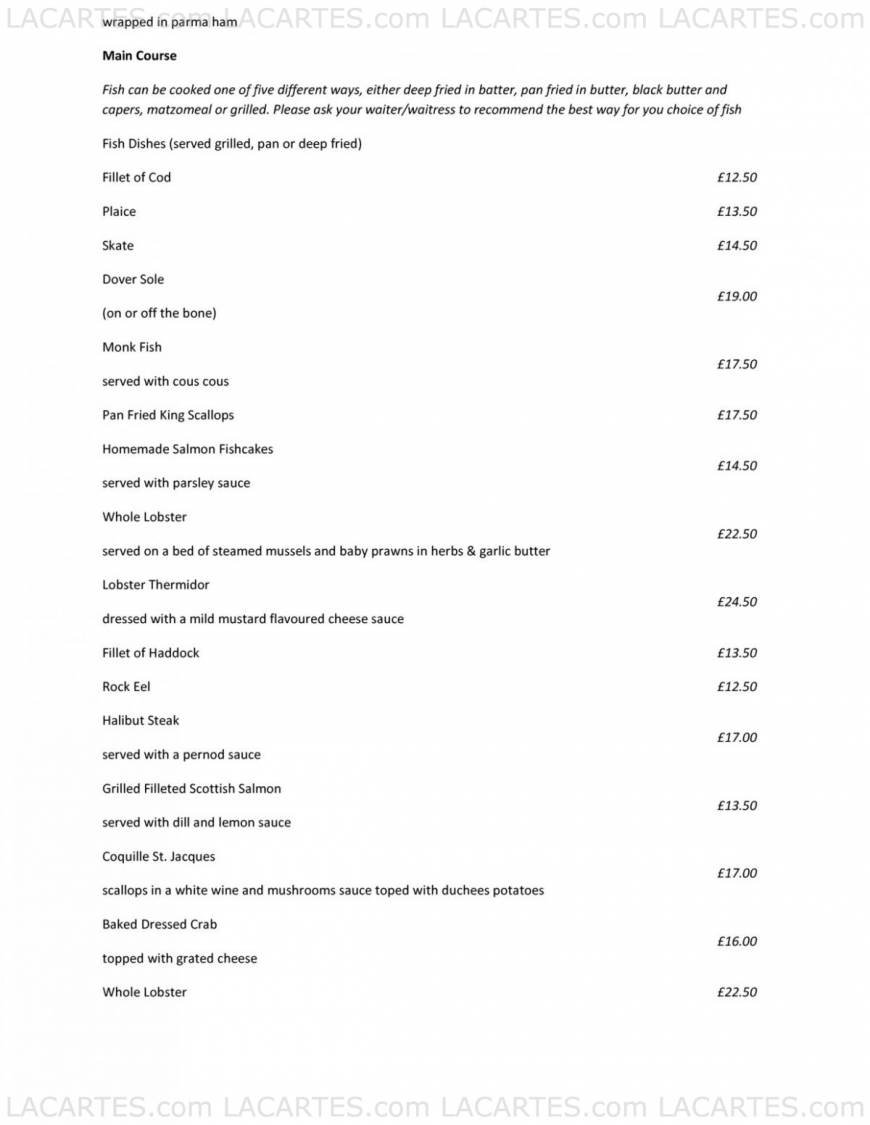  Pricelists of Brentwood Brasserie 71 Ongar Road - Photo 2 of 7