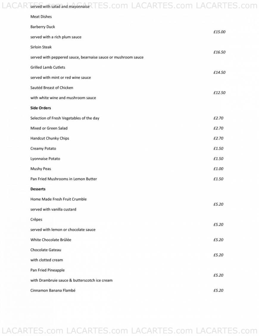  Pricelists of Brentwood Brasserie 71 Ongar Road - Photo 3 of 7