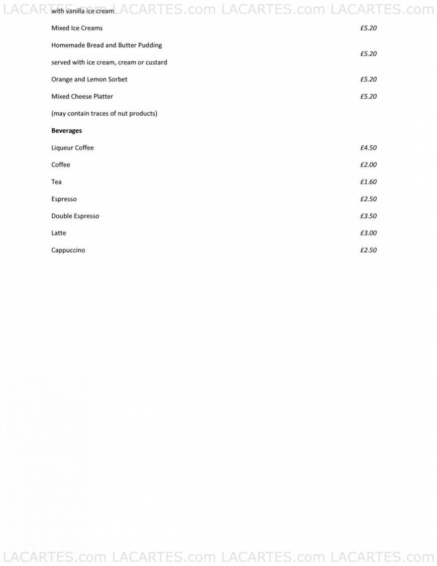  Pricelists of Brentwood Brasserie 71 Ongar Road - Photo 4 of 7