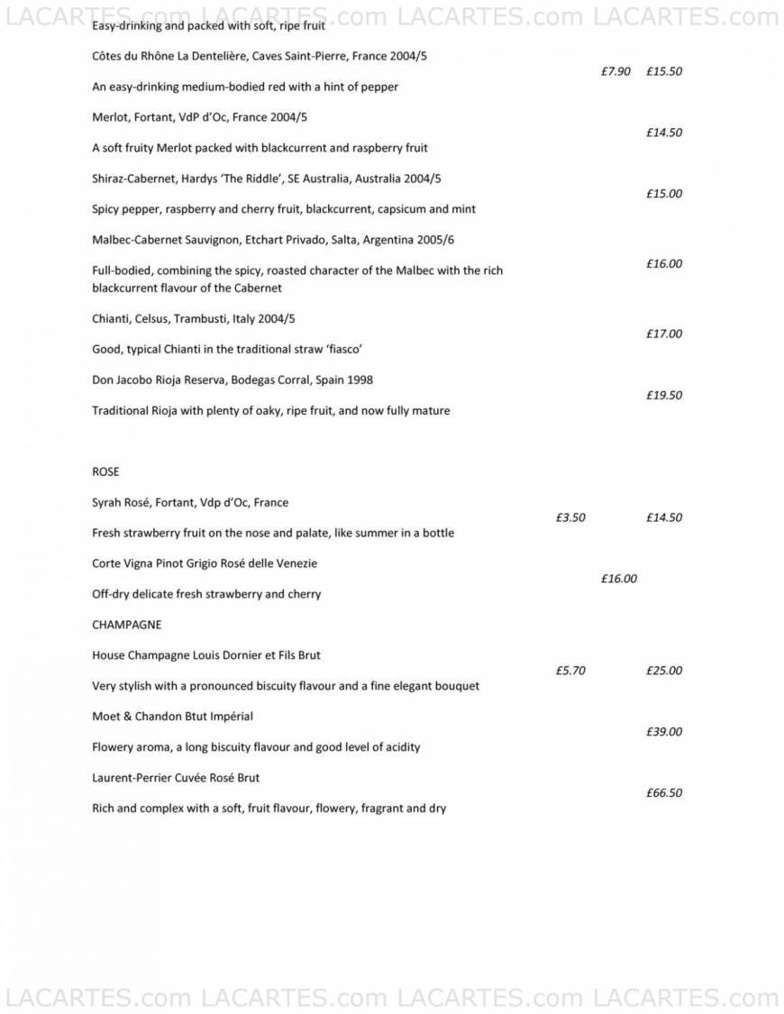  Pricelists of Brentwood Brasserie 71 Ongar Road - Photo 7 of 7