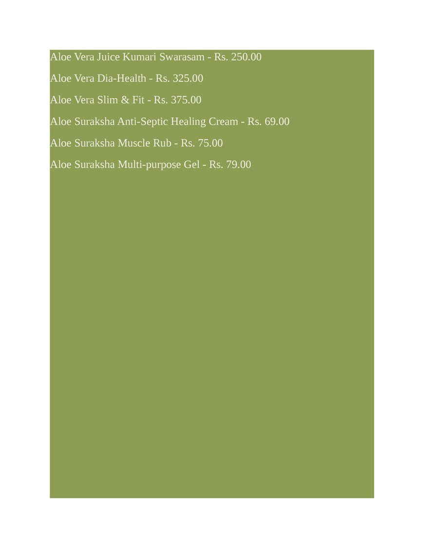  Pricelists of Yeturu - Finest Aloe Vera Products Yeturu Towers, 1714, A.C. Guards - Photo 1 of 1
