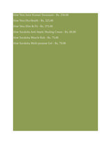 Menus & Prices, Yeturu - Finest Aloe Vera Products, Hyderabad