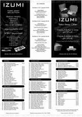 Menus & Prices, IZUMI Maldon, Maldon