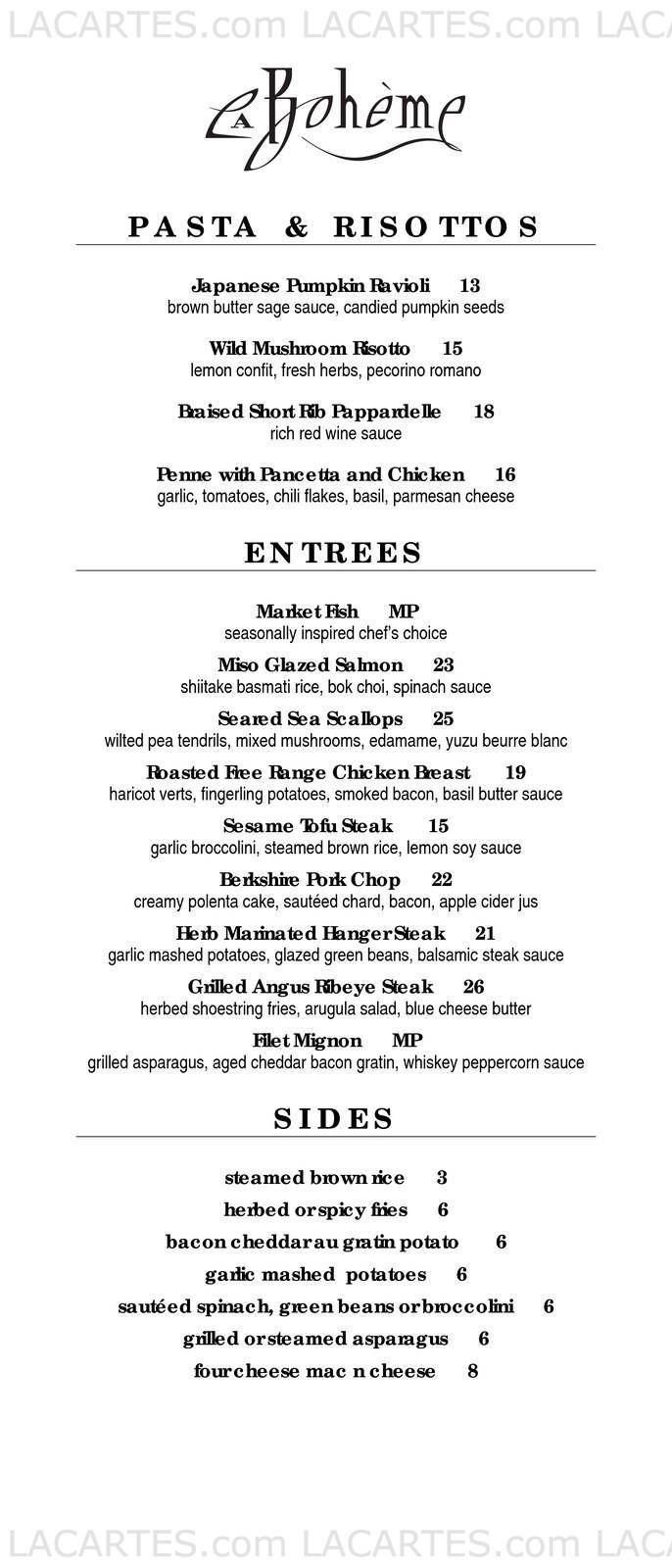  Pricelists of Cafe La Boheme 8400 Santa Monica Blvd - Photo 5 of 10