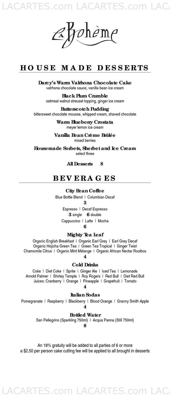 Pricelists of Cafe La Boheme 8400 Santa Monica Blvd - Photo 6 of 10