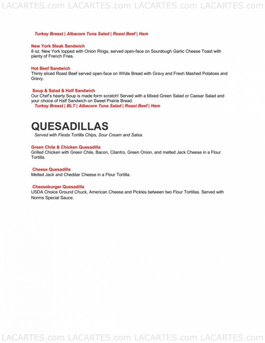  Pricelists of Norms Restaurant 102 East 17th Street - Photo 10 of 14