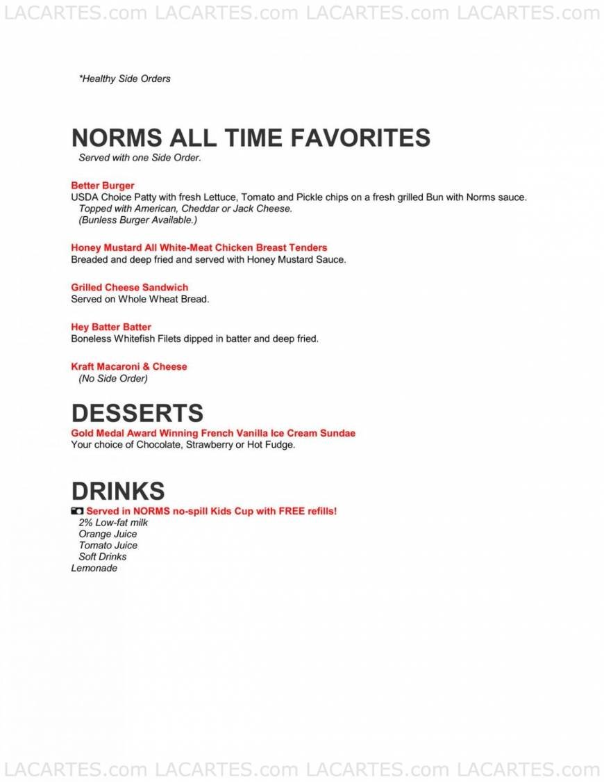  Pricelists of Norms Restaurant 14810 East Whittier Blvd. - Photo 7 of 14