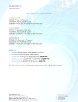 Menus & Prices, Jabudays - Phuket Yacht Charter, Phuket