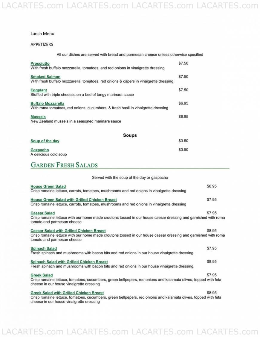  Pricelists of Pasta Preziosa Cafe 3600 Ocean View Blvd - Photo 12 of 22