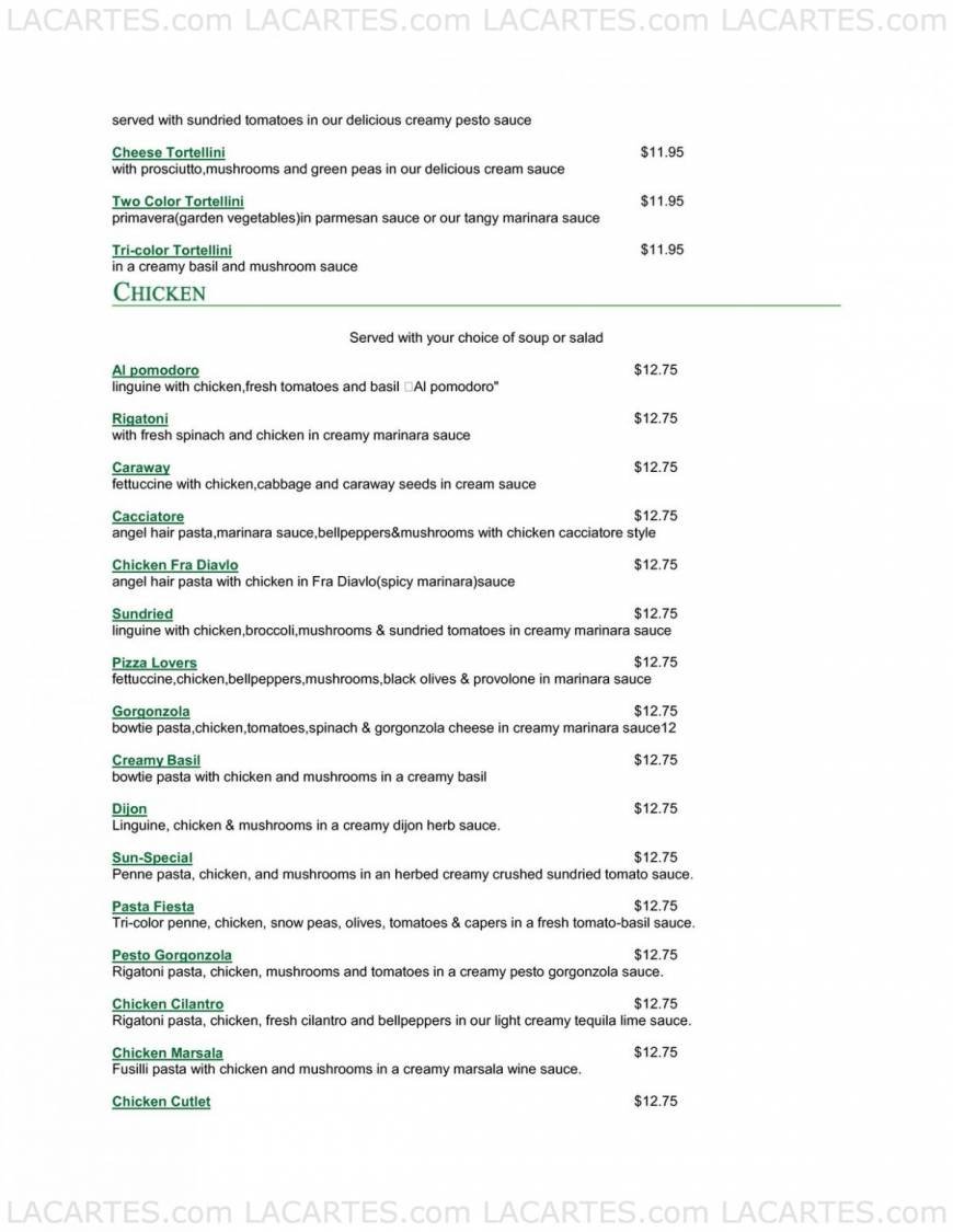 Pricelists of Pasta Preziosa Cafe 3600 Ocean View Blvd - Photo 13 of 22