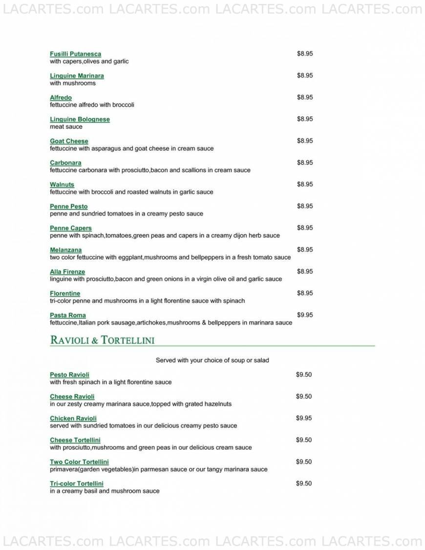  Pricelists of Pasta Preziosa Cafe 3600 Ocean View Blvd - Photo 11 of 22