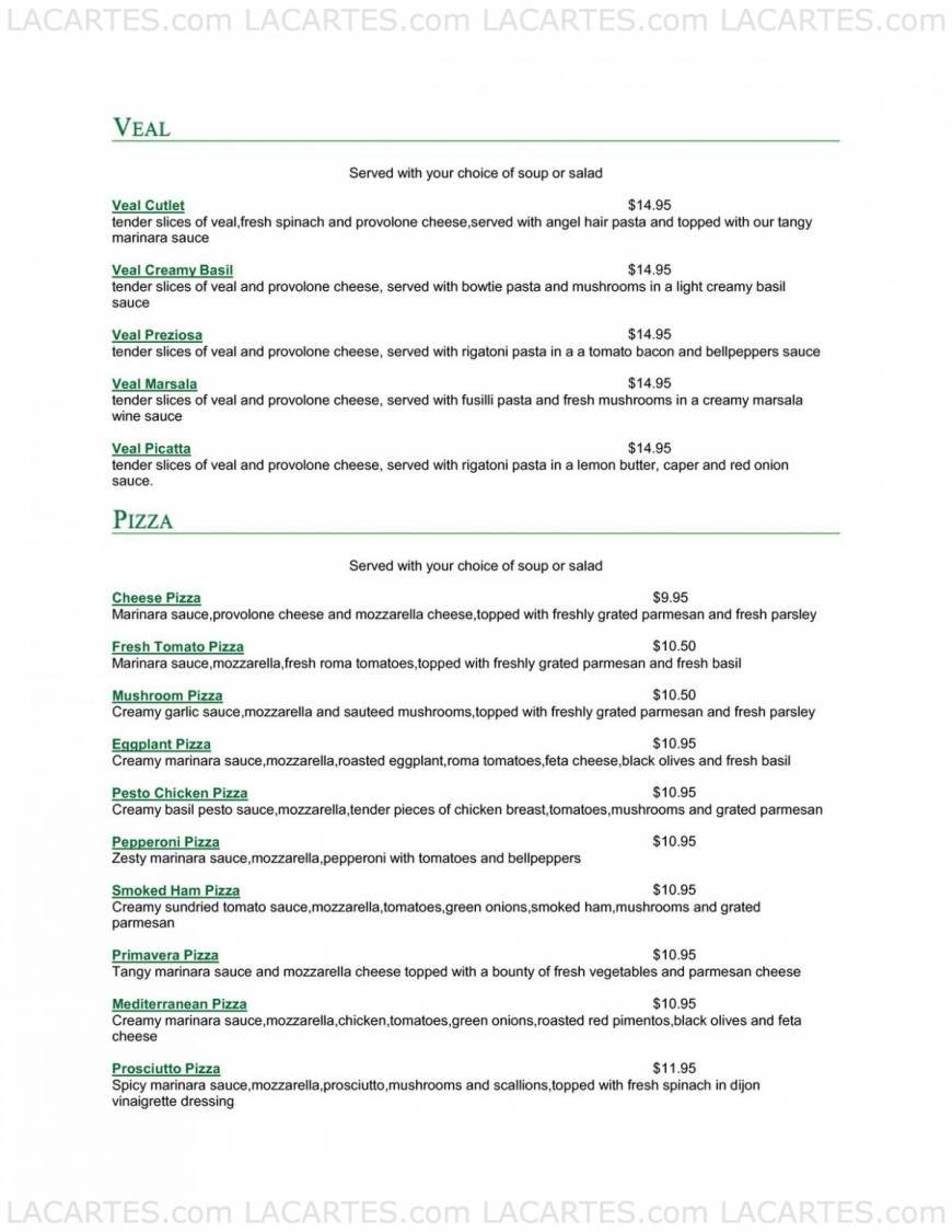  Pricelists of Pasta Preziosa Cafe 3600 Ocean View Blvd - Photo 10 of 22