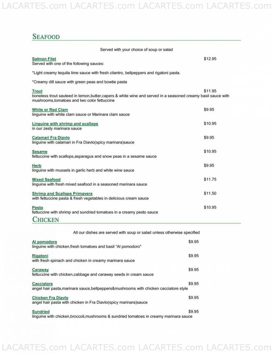  Pricelists of Pasta Preziosa Cafe 3600 Ocean View Blvd - Photo 8 of 22