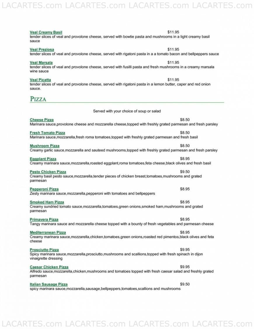  Pricelists of Pasta Preziosa Cafe 3600 Ocean View Blvd - Photo 6 of 22