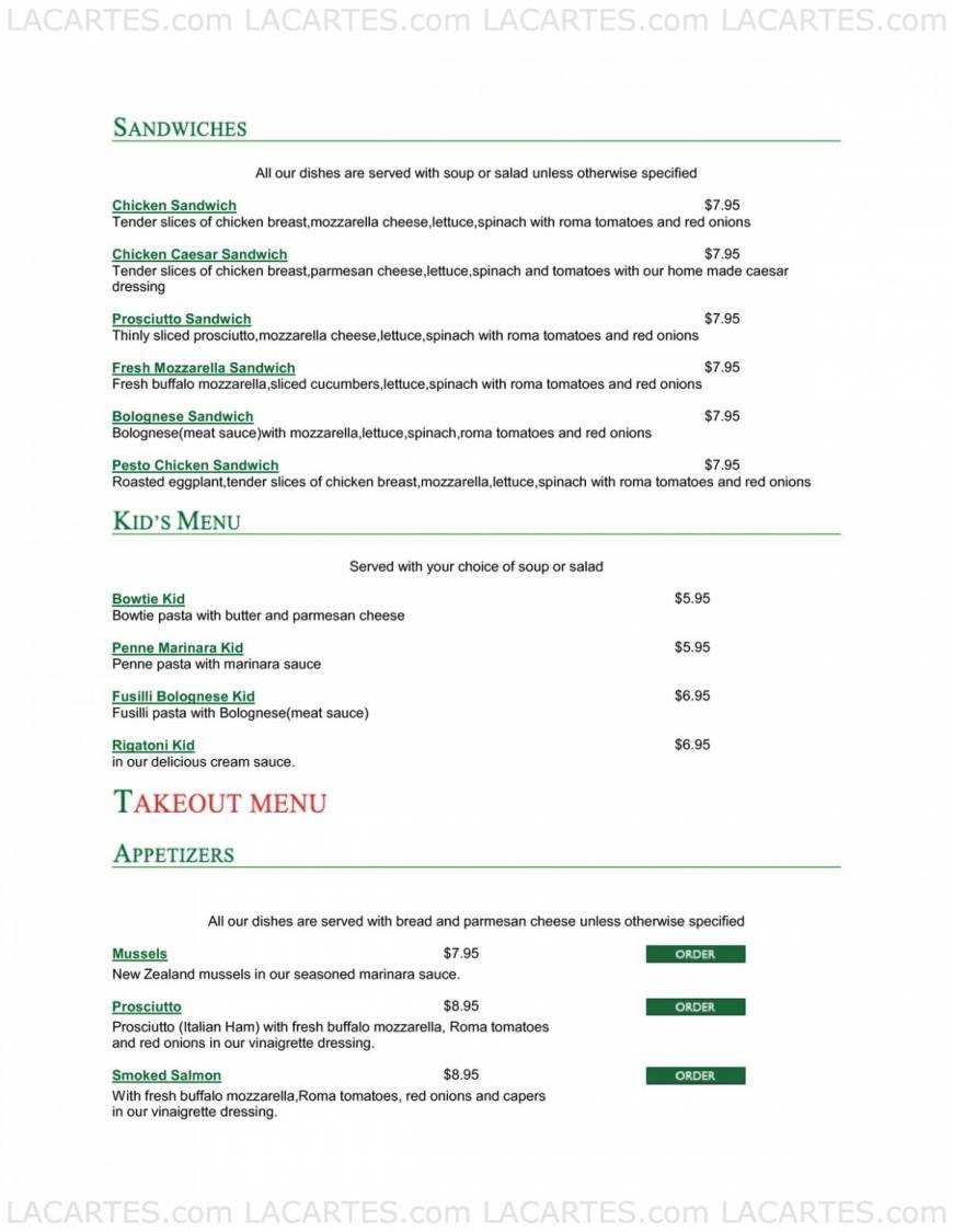  Pricelists of Pasta Preziosa Cafe 3600 Ocean View Blvd - Photo 5 of 22