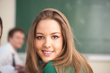 Beautiful smiling schoolgirl in a classroom bespoke languages tuition (blt) Flat 3, 18 Cavendish Road 