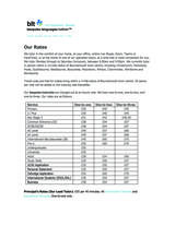 Menus & Prices, bespoke languages tuition (blt), Bournemouth