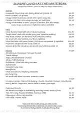 Menus & Prices, The White Bear, Warlingham
