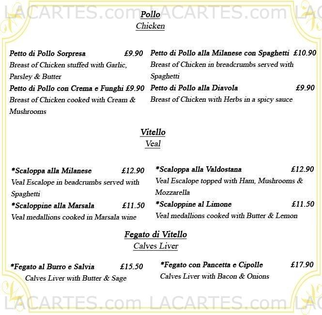  Pricelists of La Trevi Restaurant 476 - 478 Larkshall Road Highams Park - Photo 4 of 6