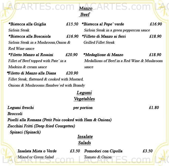  Pricelists of La Trevi Restaurant 476 - 478 Larkshall Road Highams Park - Photo 6 of 6