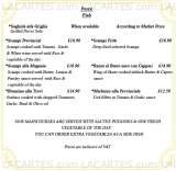 Menus & Prices, La Trevi Restaurant, London
