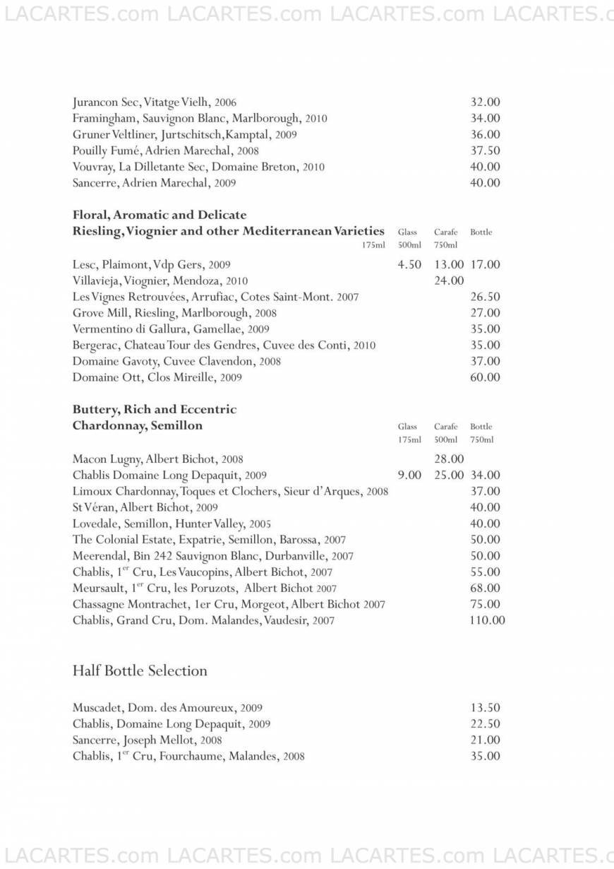  Pricelists of The Vine Restaurant - Sevenoaks 11 Pound Lane - Photo 7 of 9
