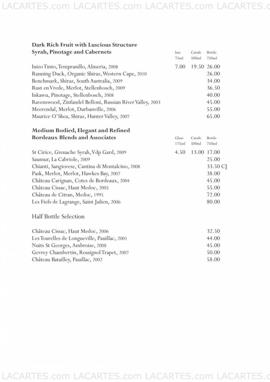  Pricelists of The Vine Restaurant - Sevenoaks 11 Pound Lane - Photo 9 of 9
