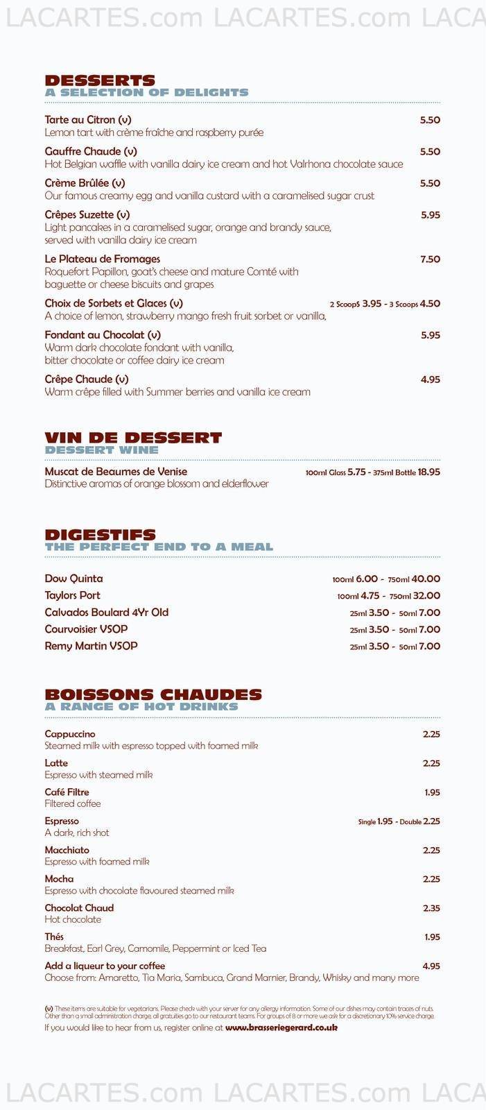  Pricelists of Brasserie Gerard - Sevenoaks 8 London Road - Photo 7 of 8