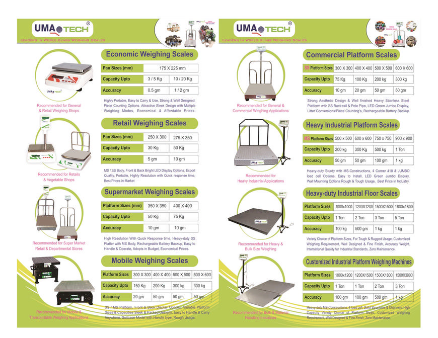  Pricelists of Umatech Weighing Scales in Tirupur, Tamilnadu, INDIA No.1 Electronic Weighing Scales Manufacturer, 39, KPN Colony, 5th Street, Tiruppur Main, Tirupur - 641601 - Photo 3 of 16