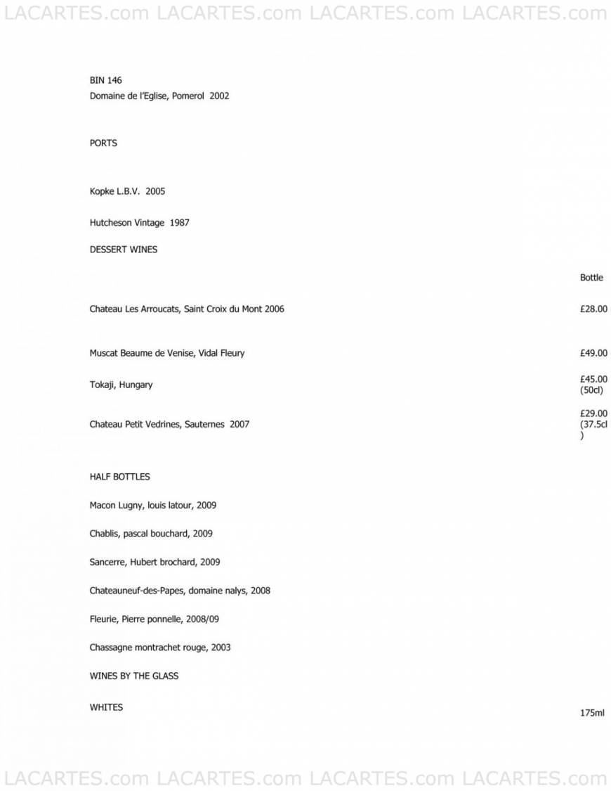  Pricelists of Gavin Gregg Restaurant - Sevenoaks 28-30 High Street - Photo 4 of 13