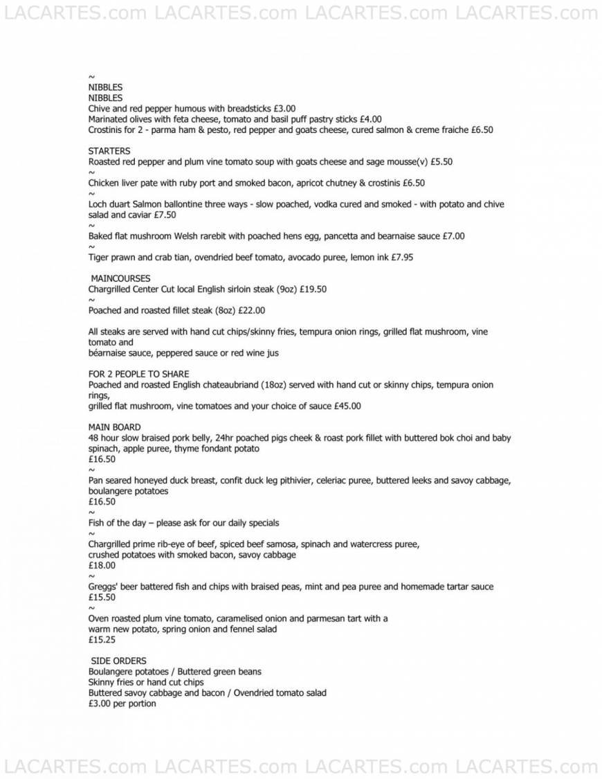  Pricelists of Gavin Gregg Restaurant - Sevenoaks 28-30 High Street - Photo 7 of 13