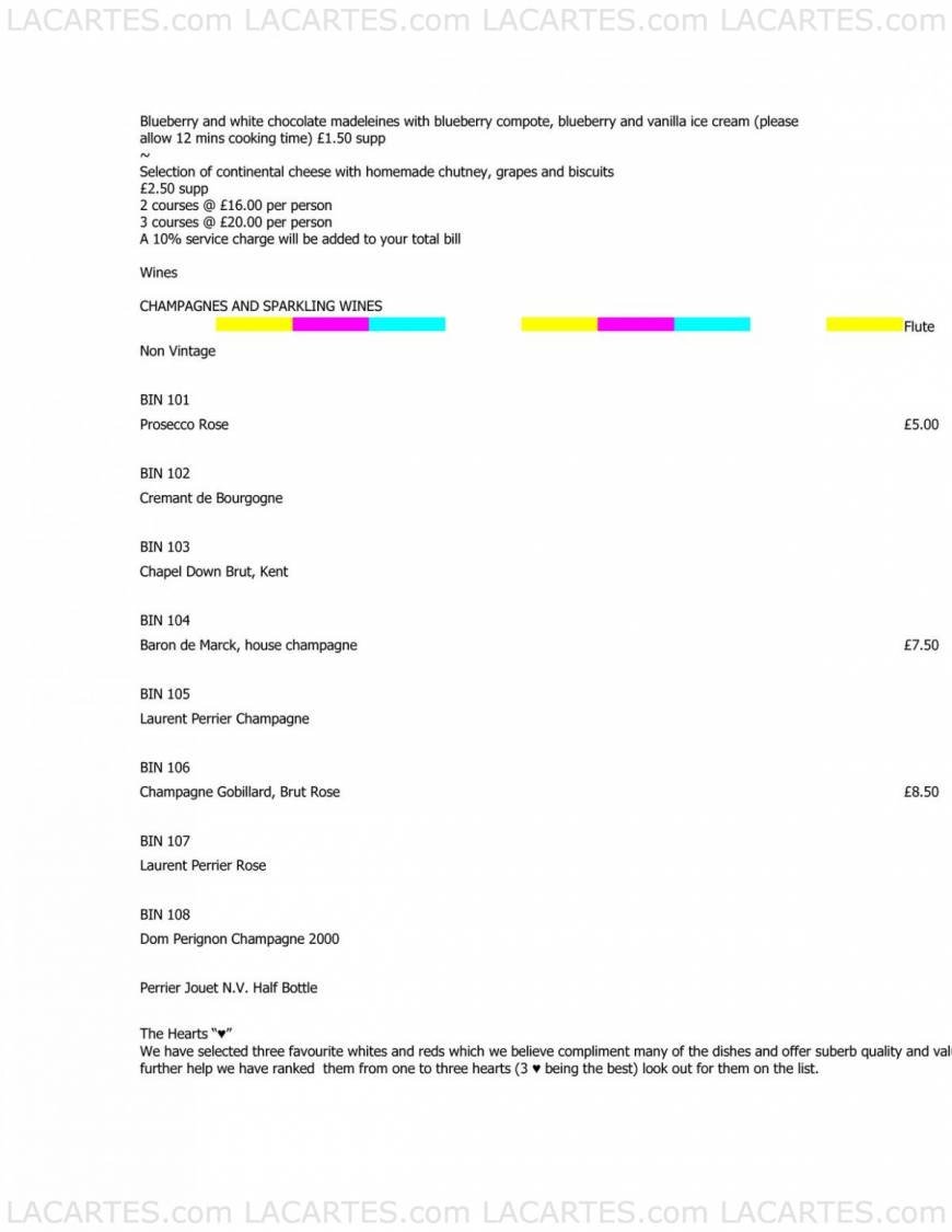  Pricelists of Gavin Gregg Restaurant - Sevenoaks 28-30 High Street - Photo 9 of 13