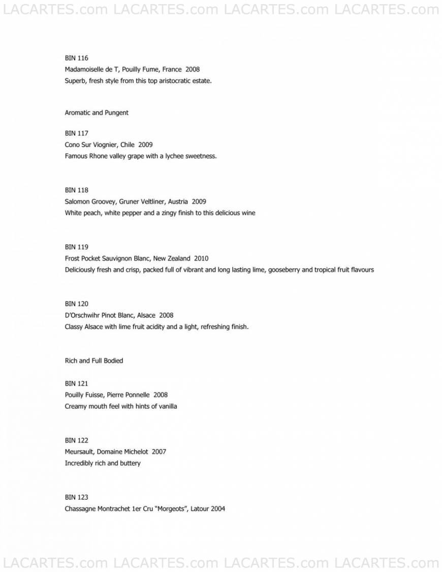  Pricelists of Gavin Gregg Restaurant - Sevenoaks 28-30 High Street - Photo 11 of 13