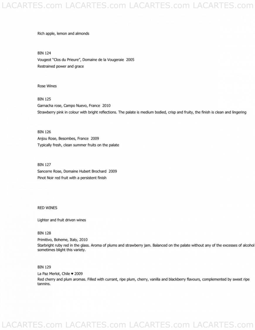  Pricelists of Gavin Gregg Restaurant - Sevenoaks 28-30 High Street - Photo 12 of 13