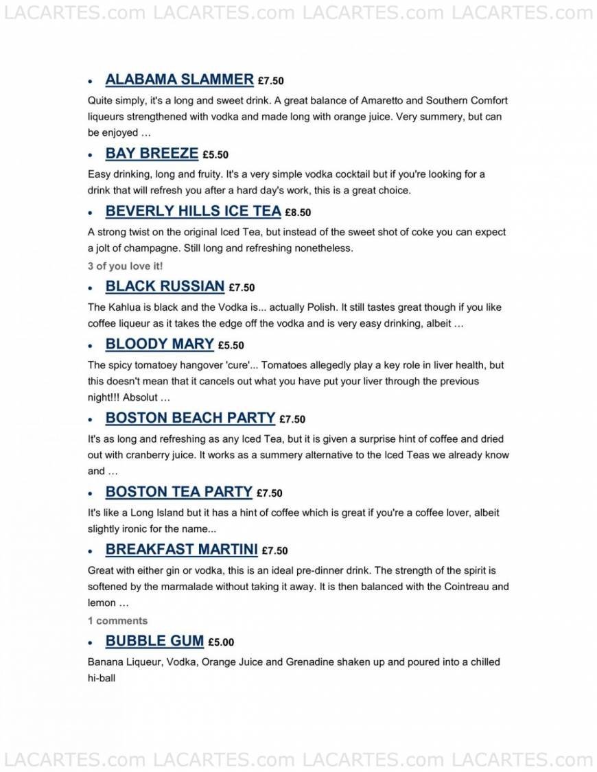  Pricelists of Be At One 30 Putney High Street - Photo 4 of 10