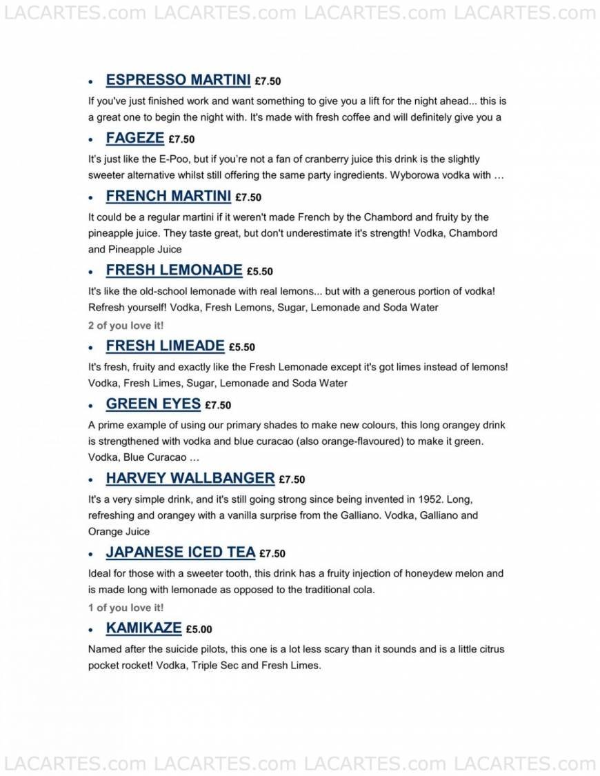  Pricelists of Be At One 30 Putney High Street - Photo 5 of 10