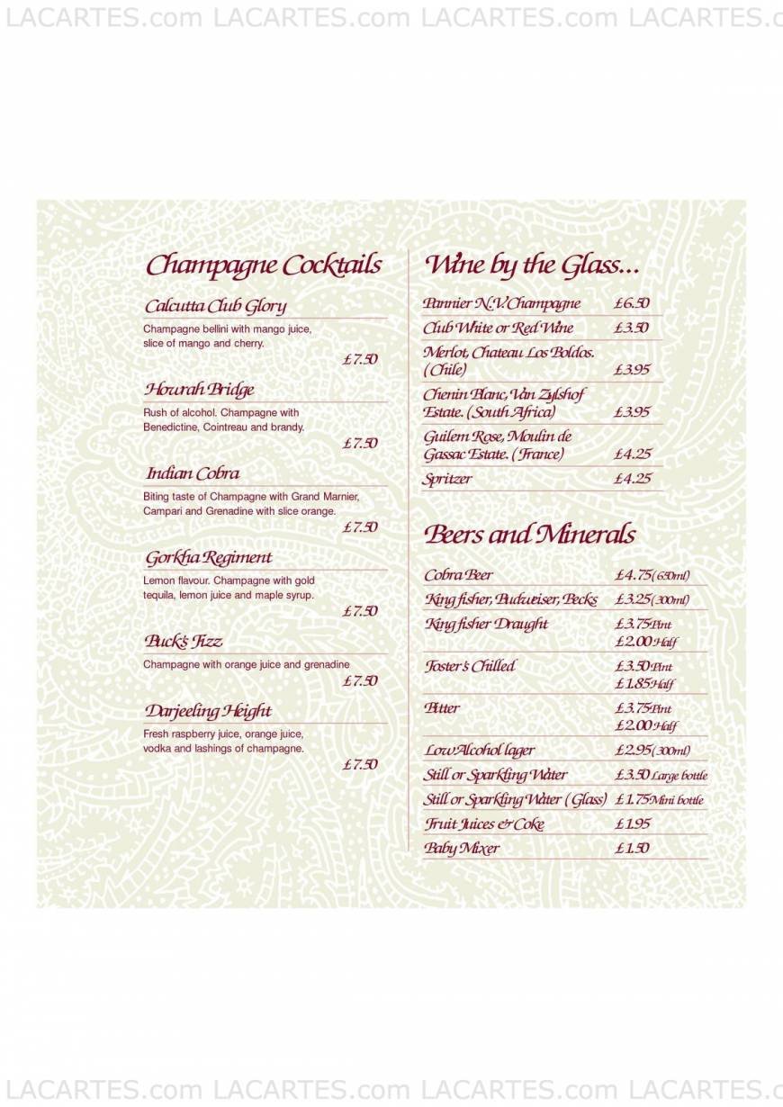 Pricelists of Calcutta Club Indian Restaurant - Sevenoaks Polhill Halstead - Photo 24 of 31